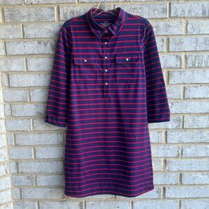 Vineyard Vines Performance 3/4 Sleeve Stripped Collared Polo Shirt Dress Size S.